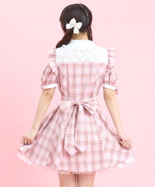 Secret Honey(シークレットハニー)の「ビスチェ切替肩開きワンピース(ワンピース・レディース・ブラックミックス/ピンク・MEDIUM)」の7枚目の写真
