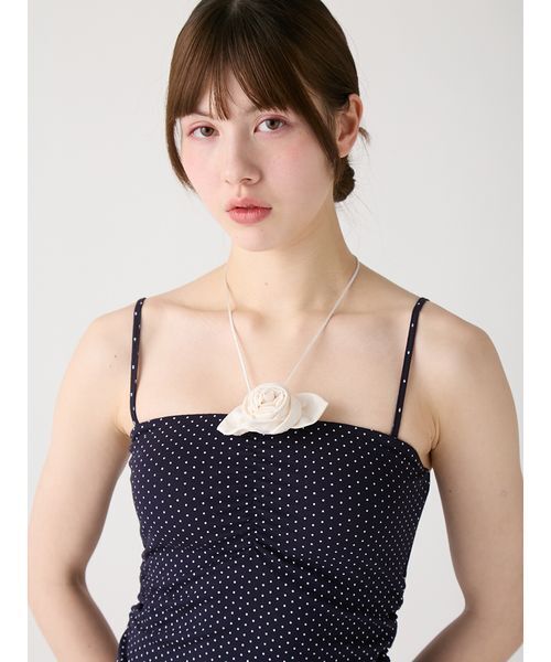 FURFUR(ファーファー)の「カップインコサージュキャミソール(キャミソール・レディース・ネイビー/ホワイト/ブラック・F)」の10枚目の写真