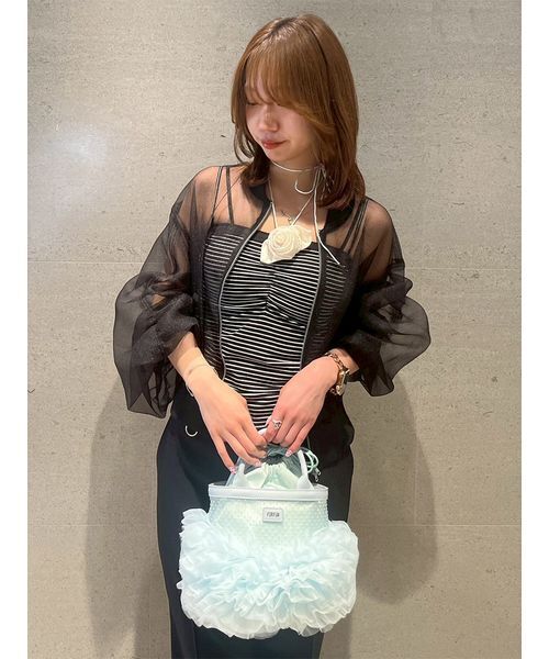 FURFUR(ファーファー)の「カップインコサージュキャミソール(キャミソール・レディース・ネイビー/ホワイト/ブラック・F)」の19枚目の写真
