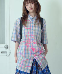 NICE GHOST CLUB（ナイスゴーストクラブ）の「ANGEL CHECK BIG BIG HALF SHIRT_PINK(NG2GSUW360A)（シャツ/ブラウス）」