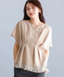 White Collection | 【 多機能すぎるブラウス 】ダブルピケ・裾シフォンプリーツブラウス(シャツ/ブラウス)