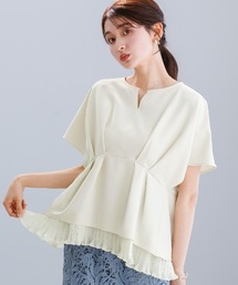 White Collection | 【 多機能すぎるブラウス 】ダブルピケ・裾シフォンプリーツブラウス(シャツ/ブラウス)