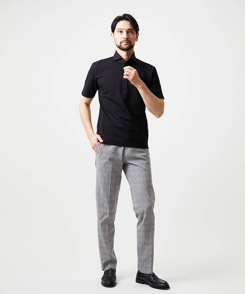 MICHEL KLEIN HOMME (ミッシェルクランオム)の「サッカージャージ半袖ポロシャツ(ポロシャツ・メンズ・ライトブルー/ブラック/ブルー・MEDIUM/LARGE/X-LARGE)」の8枚目の写真