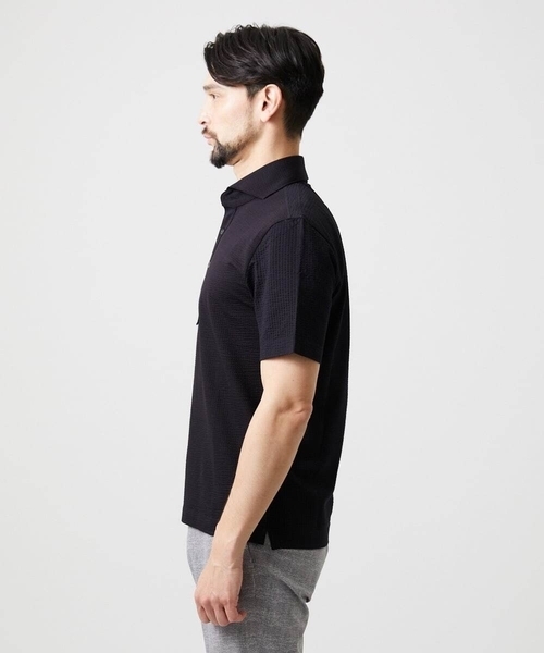 MICHEL KLEIN HOMME (ミッシェルクランオム)の「サッカージャージ半袖ポロシャツ(ポロシャツ・メンズ・ライトブルー/ブラック/ブルー・MEDIUM/LARGE/X-LARGE)」の10枚目の写真