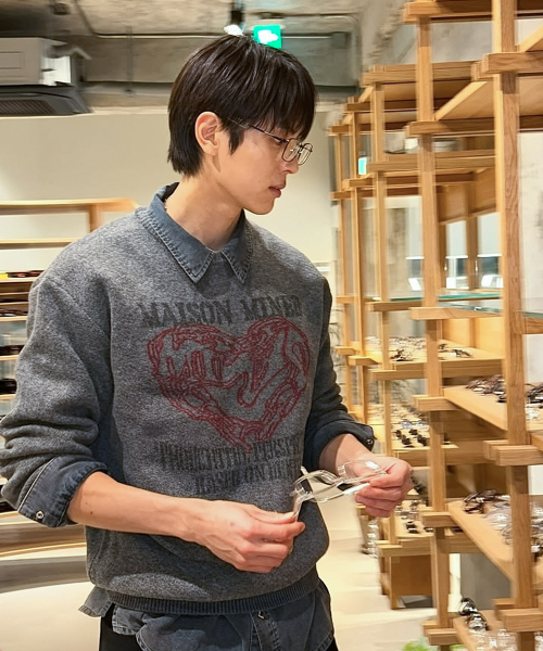 MAISON MINED（メゾンミネド）の「DOODLE HEART KNIT CHARCOAL（ニット/セーター・メンズ・その他・SMALL/MEDIUM/LARGE）」の2枚目の写真