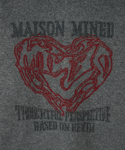 MAISON MINED（メゾンミネド）の「DOODLE HEART KNIT CHARCOAL（ニット/セーター・メンズ・その他・SMALL/MEDIUM/LARGE）」の12枚目の写真