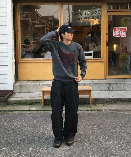 MAISON MINED（メゾンミネド）の「DOODLE HEART KNIT CHARCOAL（ニット/セーター・メンズ・その他・SMALL/MEDIUM/LARGE）」の16枚目の写真