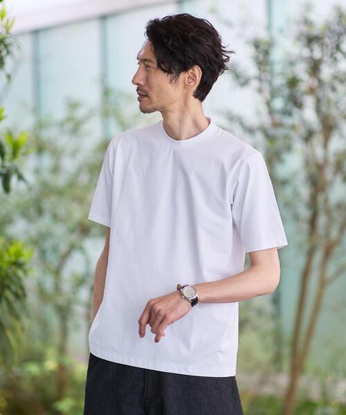 TAKEO KIKUCHI（タケオキクチ）の「【汗染み軽減/接触冷感】テーラード Tシャツ（Tシャツ/カットソー・メンズ・ホワイト/ダークブラウン/ネイビー・02/03/04）」の8枚目の写真