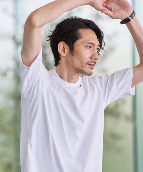TAKEO KIKUCHI（タケオキクチ）の「【汗染み軽減/接触冷感】テーラード Tシャツ（Tシャツ/カットソー・メンズ・ホワイト/ダークブラウン/ネイビー・02/03/04）」の6枚目の写真