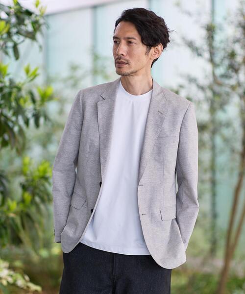 TAKEO KIKUCHI（タケオキクチ）の「【汗染み軽減/接触冷感】テーラード Tシャツ（Tシャツ/カットソー・メンズ・ホワイト/ダークブラウン/ネイビー・02/03/04）」の4枚目の写真
