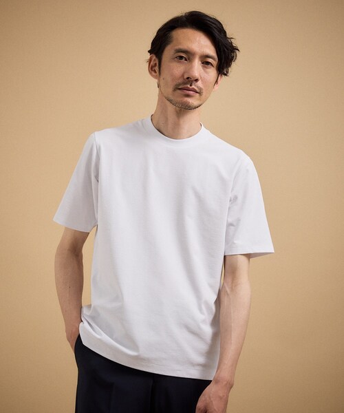 TAKEO KIKUCHI（タケオキクチ）の「【汗染み軽減/接触冷感】テーラード Tシャツ（Tシャツ/カットソー・メンズ・ホワイト/ダークブラウン/ネイビー・02/03/04）」の17枚目の写真