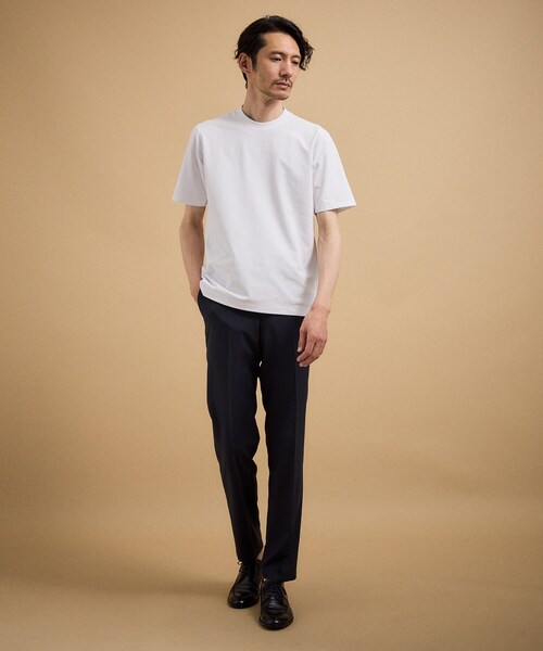 TAKEO KIKUCHI（タケオキクチ）の「【汗染み軽減/接触冷感】テーラード Tシャツ（Tシャツ/カットソー・メンズ・ホワイト/ダークブラウン/ネイビー・02/03/04）」の19枚目の写真