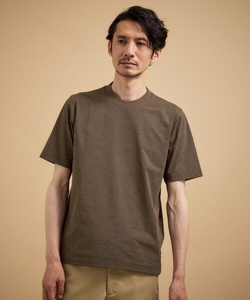 TAKEO KIKUCHI（タケオキクチ）の「【汗染み軽減/接触冷感】テーラード Tシャツ（Tシャツ/カットソー・メンズ・ホワイト/ダークブラウン/ネイビー・02/03/04）」の21枚目の写真