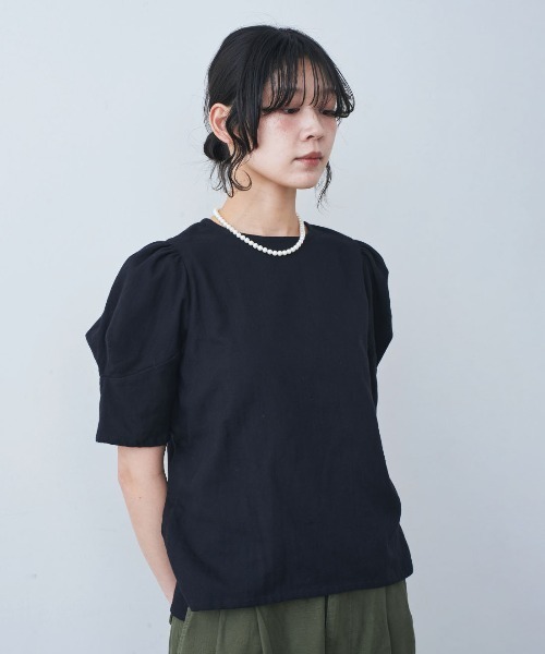 mensha!(メンシャ)の「mensha! ガーゼでドレスアップ! ランタンスリーブトップス(その他トップス・レディース・グレイッシュブルー/ホワイト/ブラック・M/L/LL/3L)」の8枚目の写真