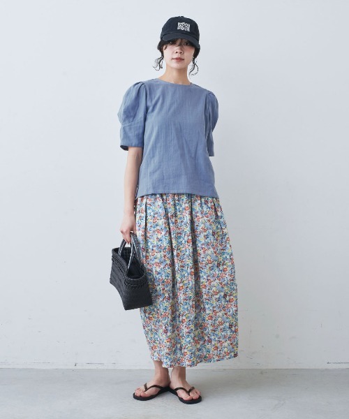 mensha!(メンシャ)の「mensha! ガーゼでドレスアップ! ランタンスリーブトップス(その他トップス・レディース・グレイッシュブルー/ホワイト/ブラック・M/L/LL/3L)」の10枚目の写真