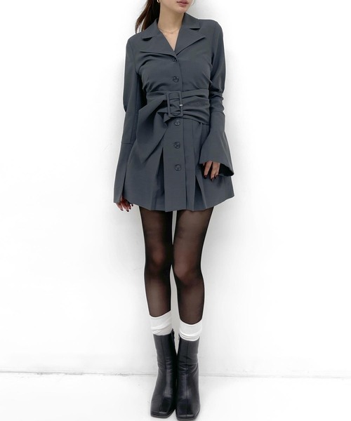 ANAP（アナップ）の「ウエスト マーク ジャケット ワンピース（ワンピース・レディース・グレー/ブラック/ベージュ・F）」の12枚目の写真