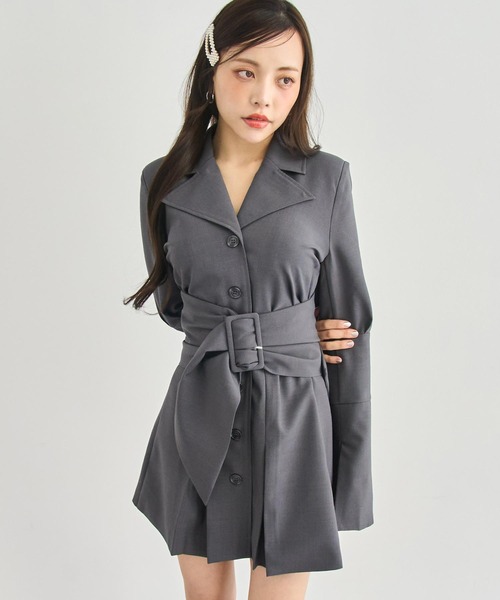 ANAP（アナップ）の「ウエスト マーク ジャケット ワンピース（ワンピース・レディース・グレー/ブラック/ベージュ・F）」の15枚目の写真
