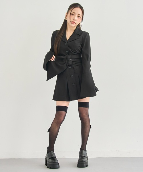 ANAP（アナップ）の「ウエスト マーク ジャケット ワンピース（ワンピース・レディース・グレー/ブラック/ベージュ・F）」の7枚目の写真
