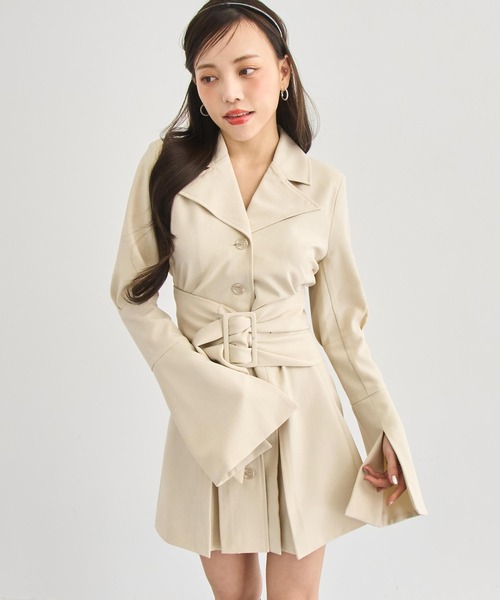 ANAP（アナップ）の「ウエスト マーク ジャケット ワンピース（ワンピース・レディース・グレー/ブラック/ベージュ・F）」の22枚目の写真