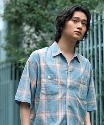 バスケットシアー オンブレーチェックシャツ