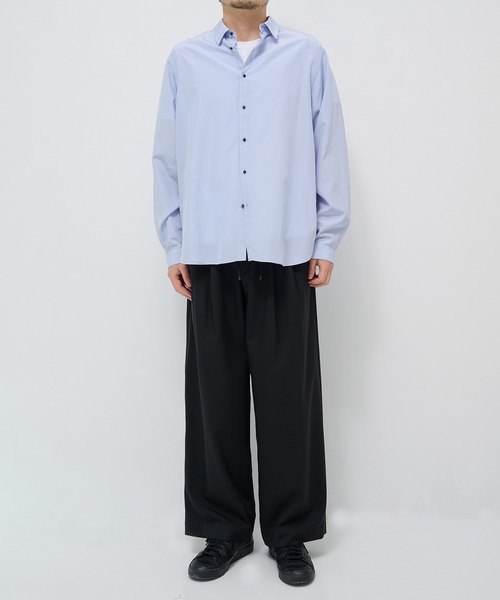 markaware(マーカウェア)の「【MARKAWARE/マーカウェア】TRIPLE PLEATED EASY TROUSERS/【軽涼ウール】/60/2オーガニック強燃ボイル3/2ツイル / トリプルプリーテッドイージートラウザーズ(スラックス・メンズ・ベージュ/ブラック・3/2/1)」の3枚目の写真