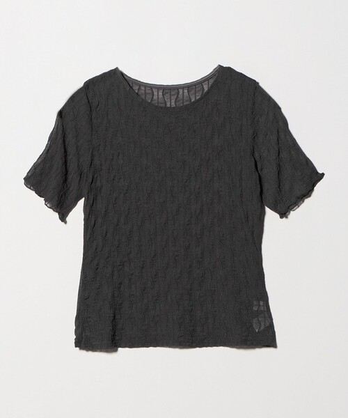 EMMEL REFINES（エメルリファインズ）の「＜EMMEL REFINES＞EM ウェーブシアー クルーネック 5スリーブ（Tシャツ/カットソー・レディース・ライム/ホワイト/ダークグレー・FREE）」の2枚目の写真