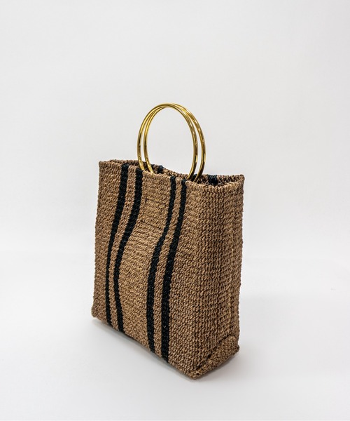 The Bagmati(ザバグマティ)の「【The Bagmati/ザバグマティ】マニラ麻かごバッグ メタルリング ストライプ柄(かごバッグ・レディース・ブラウン/ナチュラル・FREE)」の18枚目の写真