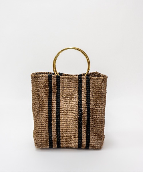 The Bagmati(ザバグマティ)の「【The Bagmati/ザバグマティ】マニラ麻かごバッグ メタルリング ストライプ柄(かごバッグ・レディース・ブラウン/ナチュラル・FREE)」の17枚目の写真