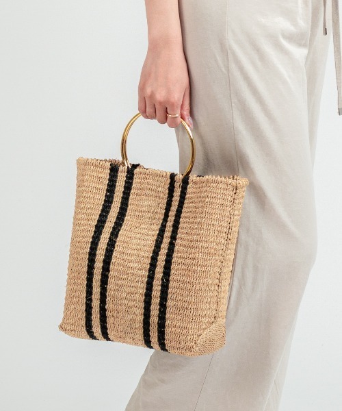 The Bagmati(ザバグマティ)の「【The Bagmati/ザバグマティ】マニラ麻かごバッグ メタルリング ストライプ柄(かごバッグ・レディース・ブラウン/ナチュラル・FREE)」の14枚目の写真