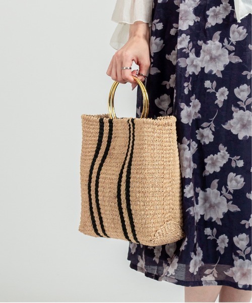 The Bagmati(ザバグマティ)の「【The Bagmati/ザバグマティ】マニラ麻かごバッグ メタルリング ストライプ柄(かごバッグ・レディース・ブラウン/ナチュラル・FREE)」の10枚目の写真