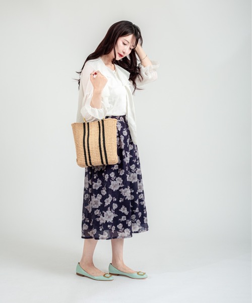 The Bagmati(ザバグマティ)の「【The Bagmati/ザバグマティ】マニラ麻かごバッグ メタルリング ストライプ柄(かごバッグ・レディース・ブラウン/ナチュラル・FREE)」の11枚目の写真
