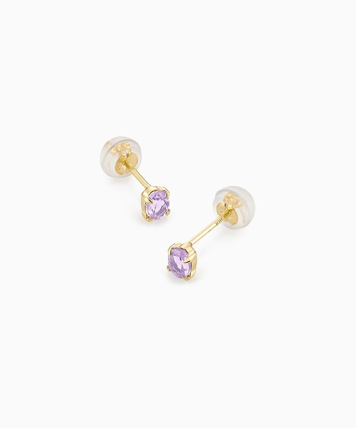 festaria bijou SOPHIA(フェスタリアビジュソフィア)の「K10YG アメシスト ピアス(ピアス(両耳用)・レディース・イエローゴールド・ONE SIZE)」の2枚目の写真