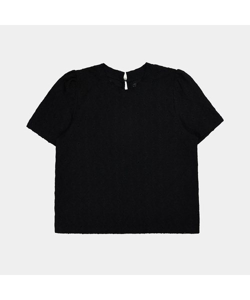 PIGMENT（ピグメント）の「[ザ・ペンハン]レースパフブラウス (YZTS2512080)（シャツ/ブラウス・レディース・ブラック/ホワイト・FREE）」の2枚目の写真