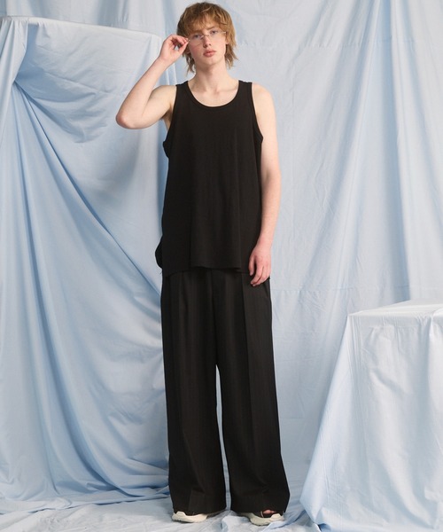 MAISON SPECIAL（メゾンスペシャル）の「《UNISEX》Fraise Layered Square Tank Top/フライスレイヤードスクエアタンクトップ【MAISON SPECIAL/メゾンスペシャル】（タンクトップ・メンズ・ホワイト/ブラック/チャコールグレー/グレー・0/2/1）」の14枚目の写真