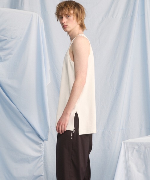 MAISON SPECIAL（メゾンスペシャル）の「《UNISEX》Fraise Layered Square Tank Top/フライスレイヤードスクエアタンクトップ【MAISON SPECIAL/メゾンスペシャル】（タンクトップ・メンズ・ホワイト/ブラック/チャコールグレー/グレー・0/2/1）」の19枚目の写真