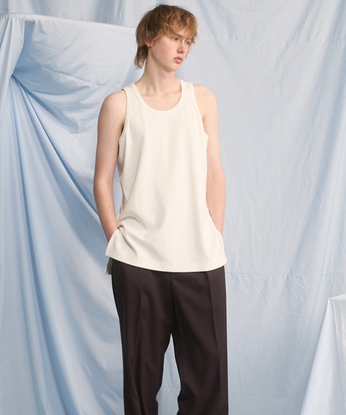 MAISON SPECIAL（メゾンスペシャル）の「《UNISEX》Fraise Layered Square Tank Top/フライスレイヤードスクエアタンクトップ【MAISON SPECIAL/メゾンスペシャル】（タンクトップ・メンズ・ホワイト/ブラック/チャコールグレー/グレー・0/2/1）」の18枚目の写真