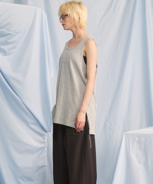 MAISON SPECIAL（メゾンスペシャル）の「《UNISEX》Fraise Layered Square Tank Top/フライスレイヤードスクエアタンクトップ【MAISON SPECIAL/メゾンスペシャル】（タンクトップ・メンズ・ホワイト/ブラック/チャコールグレー/グレー・0/2/1）」の22枚目の写真