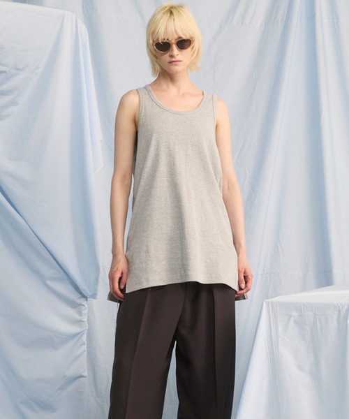 MAISON SPECIAL（メゾンスペシャル）の「《UNISEX》Fraise Layered Square Tank Top/フライスレイヤードスクエアタンクトップ【MAISON SPECIAL/メゾンスペシャル】（タンクトップ・メンズ・ホワイト/ブラック/チャコールグレー/グレー・0/2/1）」の21枚目の写真