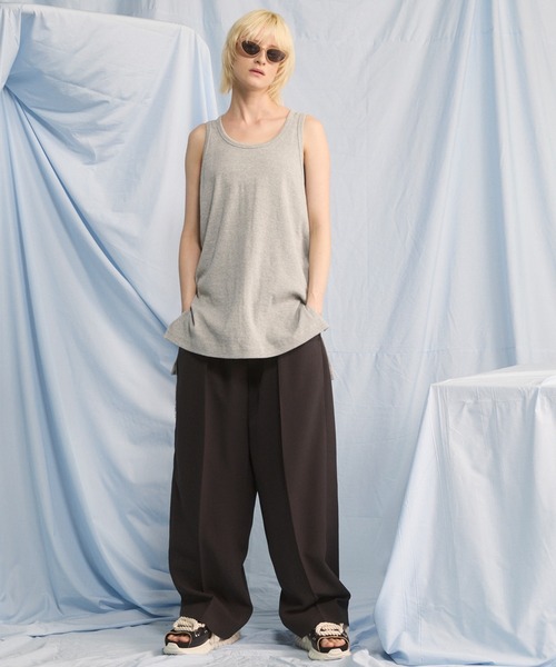 MAISON SPECIAL（メゾンスペシャル）の「《UNISEX》Fraise Layered Square Tank Top/フライスレイヤードスクエアタンクトップ【MAISON SPECIAL/メゾンスペシャル】（タンクトップ・メンズ・ホワイト/ブラック/チャコールグレー/グレー・0/2/1）」の11枚目の写真