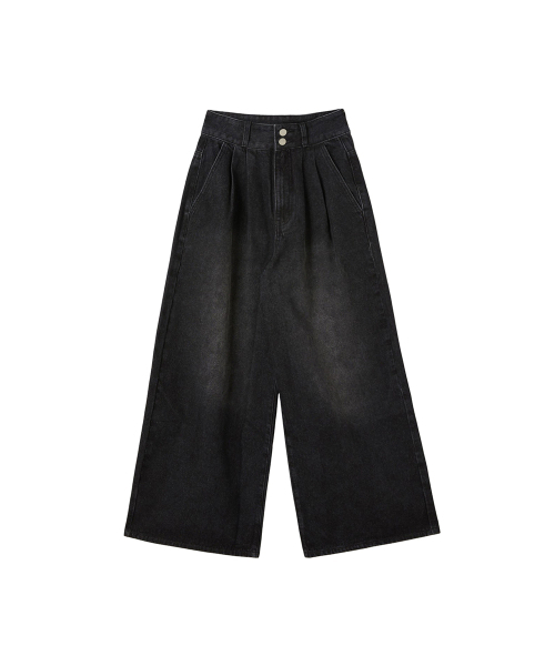 LAP(ラップ)の「ウォッシングハイウエストタックワイドパンツ AS1DP270(デニムパンツ・レディース・ブラック/ライトインディゴブルー・SMALL/MEDIUM)」の7枚目の写真