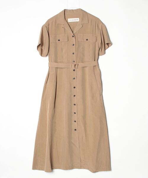 THE SHINZONE(ザ シンゾーン)の「OPEN COLLAR SHIRT DRESS 26MMSOP03(ワンピース・レディース・ブラック/ベージュ・34)」の2枚目の写真
