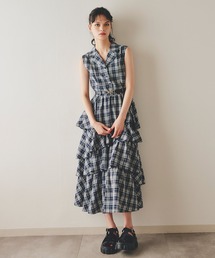 REDYAZEL（レディアゼル）の「チェックベルトティアードロングワンピース（ワンピース）」