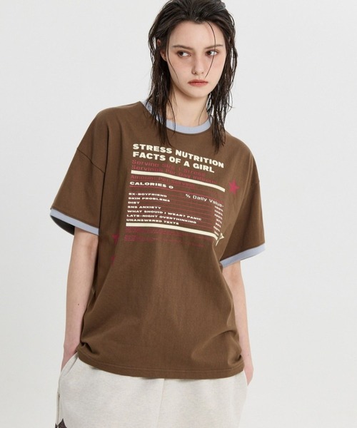 HOODHOOD(フッドフッド)の「【UNISEX】HOODHOOD/STRESSリンガーTシャツ(Tシャツ/カットソー・レディース・ブラウン/イエロー・MEDIUM)」の18枚目の写真
