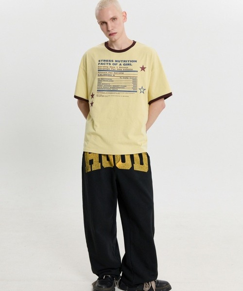 HOODHOOD(フッドフッド)の「【UNISEX】HOODHOOD/STRESSリンガーTシャツ(Tシャツ/カットソー・レディース・ブラウン/イエロー・MEDIUM)」の12枚目の写真