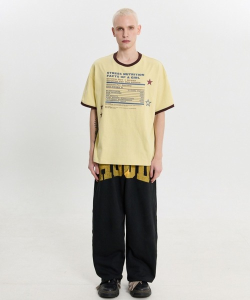 HOODHOOD(フッドフッド)の「【UNISEX】HOODHOOD/STRESSリンガーTシャツ(Tシャツ/カットソー・レディース・ブラウン/イエロー・MEDIUM)」の13枚目の写真