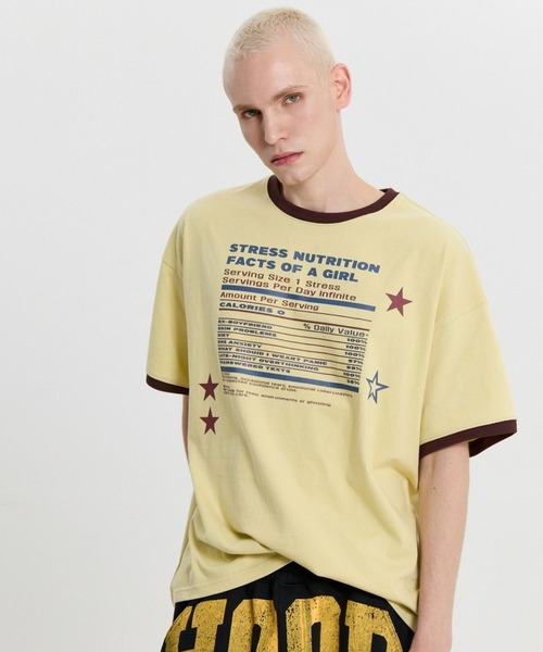 HOODHOOD(フッドフッド)の「【UNISEX】HOODHOOD/STRESSリンガーTシャツ(Tシャツ/カットソー・レディース・ブラウン/イエロー・MEDIUM)」の15枚目の写真