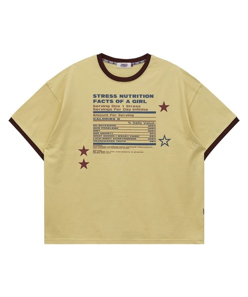 HOODHOOD(フッドフッド)の「【UNISEX】HOODHOOD/STRESSリンガーTシャツ(Tシャツ/カットソー・レディース・ブラウン/イエロー・MEDIUM)」の9枚目の写真