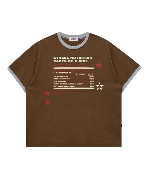HOODHOOD(フッドフッド)の「【UNISEX】HOODHOOD/STRESSリンガーTシャツ(Tシャツ/カットソー・レディース・ブラウン/イエロー・MEDIUM)」の5枚目の写真
