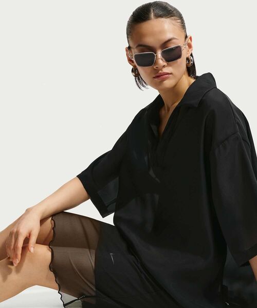 NIKE（ナイキ）の「ナイキ スポーツウェア ウィメンズ スリム シアー スカート / Nike Sportswear Women's Slim Sheer Skirt IR1679-010 Black（スカート・レディース・ブラック・XS/XL/S/M/L）」の5枚目の写真