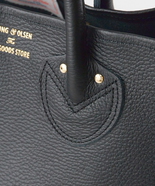YOUNG&OLSEN The DRYGOODS STORE(ヤングアンドオルセン)の「YOUNG & OLSEN/ヤングアンドオルセン EMBOSSED LEATHER D TOTE M シボレザー トートバッグ 2WAYハンドバッグ(トートバッグ・レディース・ブラウン/ベージュ/ブラック・FREE)」の5枚目の写真